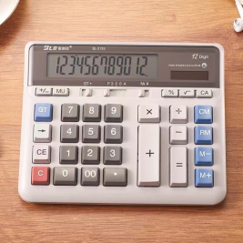 宝利达 12位大台电脑按键办公计算器 太阳能电源双电源供电 BL2135