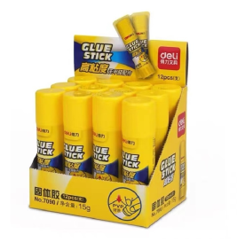 得力 deli 高粘度固体胶水/胶棒 7090 15g 12支/盒