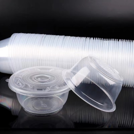 金群 加厚圆形一次性碗 S120 500ml 50套/包 带盖