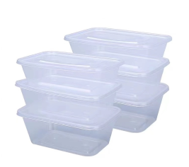 国产 PP一次性餐盒方形带盖 750ml 17*11.6*5.4cm (透明) 300个/箱