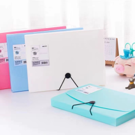 得力 deli 扣绳风琴包文件包事务包 A4 13格 5238（蓝色、红色、白色、绿色）颜色随机