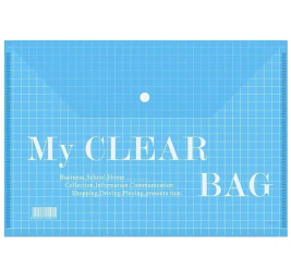 红杰 透明纽扣文件袋A4 18C 209A（蓝色）20个/包