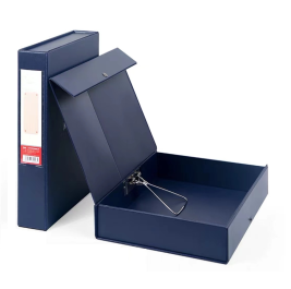 红杰 PVC档案盒磁扣式带压纸夹 H813A A4 55MM（深蓝）