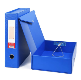 红杰 PVC档案盒磁扣式带压纸夹 H8088 A4 88MM（蓝色）