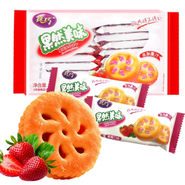 真巧 果酱夹心饼草莓味 680g/盒