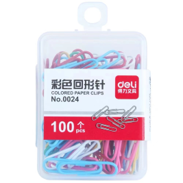 得力 deli 彩色回形针 0024 29mm 100枚/盒