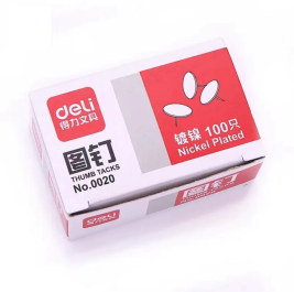 得力 deli 图钉/大头钉 0020 100枚/盒