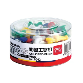 得力 deli 彩色工字钉 0042 80枚/筒