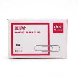 得力 deli 镀镍回形针 曲别针 0050 50mm 100枚/盒