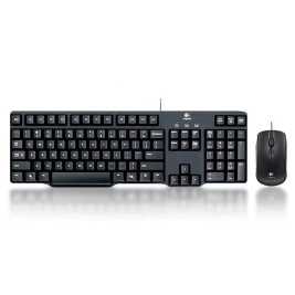 罗技 Logitech 有线键盘鼠标套装 防水键盘鼠标 MK100 USB接口 (黑色)