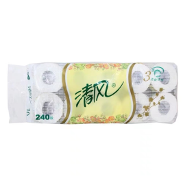 清风 Breeze 清风卷纸原木纯品卷筒卫生卷纸 三层 240段 B22AB3B 10卷/提