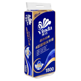 维达 Vinda 蓝色经典卷筒卫生纸 卷纸 四层 V4028 180克/卷 10卷/提