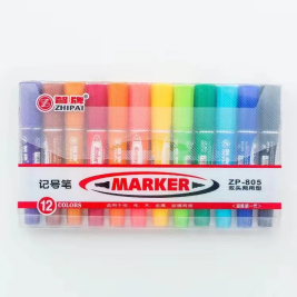 智牌 彩色双头记号笔 油性笔 ZP-805 12色