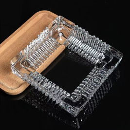 青苹果 玻璃烟灰缸 方形大号-18cm