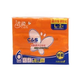 洁柔 软包抽纸 大号L码 双层 215抽/包 6包/提 CR001-03