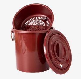 明兴 茶水桶 带盖茶渣桶 料茶水桶 滤茶桶 20*27cm