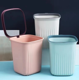 恒达 纸篓带压圈式塑料垃圾桶 清洁桶 小号 5001 250*205mm（颜色随机）