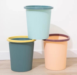 恒达 纸篓带压圈式塑料垃圾桶 清洁桶 5015 246*260mm（颜色随机）