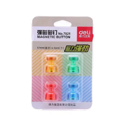 得力 deli 强磁力玻璃白板专用磁钉/磁粒7821 17mm 4粒/排