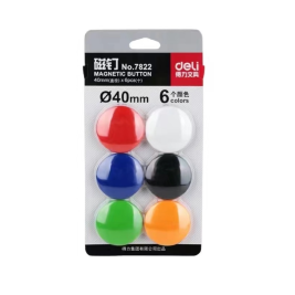 得力 deli 白板磁粒 磁扣 40mm 6粒/排 7822