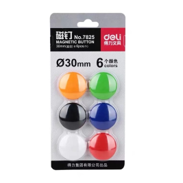 得力 deli 白板磁粒 磁扣 30mm 6粒/排 7825