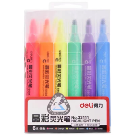 得力 deli 套装荧光笔 33111 6色/盒