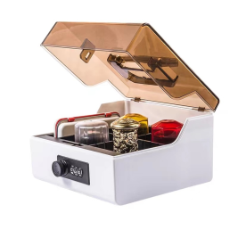 金隆兴 Glosen 密码锁财务印章盒 公章收纳盒 B8056（白咖）