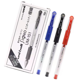 三菱 uni 极细中性笔 双珠啫喱笔 UM-151-38 0.38mm  10支/盒 (替芯：UMR-1A)