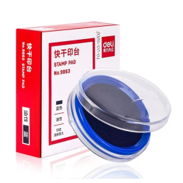 得力 deli 圆形快干印台 9863  蓝色