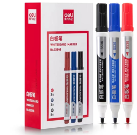 得力 deli  易擦白板笔 S536 (黑色、红色、蓝色) 10支/盒