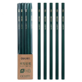 得力 deli 木杆铅笔 木质铅笔 HB铅笔 10支/盒 33311