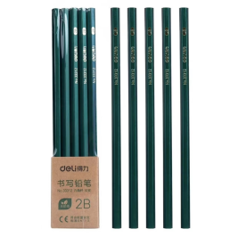 得力 deli 木杆铅笔 木质铅笔 2B铅笔 10支/盒 33312