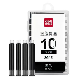 得力 钢笔墨囊 10支/盒 S643