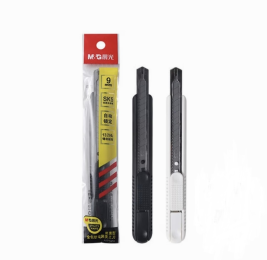 晨光全包塑金属美工刀壁纸刀裁纸刀 ASSN2254 9mm (黑色、白色)