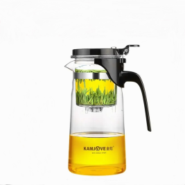 金灶（KAMJOVE）飘逸杯玻璃茶壶办公家用茶道杯可过滤花茶壶茶具 K-202（750ml）