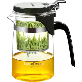金灶（KAMJOVE） 飘逸杯玻璃茶壶办公家用茶道杯可过滤花茶壶茶具 K-201（500ml）