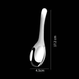 不锈钢勺子大号家用儿童吃饭汤匙成人长柄勺喝汤调羹 17.2*4.5CM
