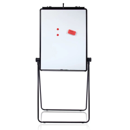 得力(deli)支架式白板60*90cm磁性白板支架式写字板U型海报广告展示架 带纸夹7891