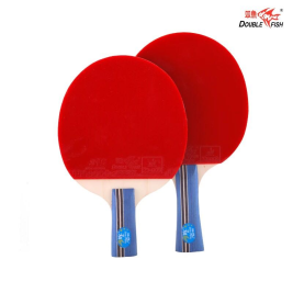 双鱼（DOUBLE FISH）三星乒乓球拍横直拍对拍套装训练级强力快攻双面反胶成品拍